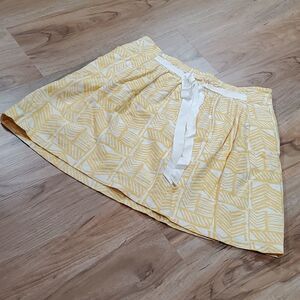 🔸️Love 21 Yellow & White Linen Blend Skirt Medium